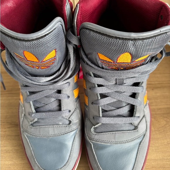 Adidas Gray and Red High-Top Athletic Shoes - Picture 6 of 12